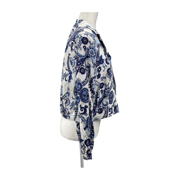 Polished Jones New York Paisley Linen Blend Blazer XS Officecore - Picture 4 of 16